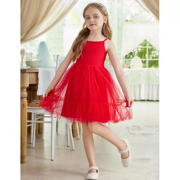 Arshiner Toddler Girls Tulle Dress Rainbow Tutu Birthday Party Princess Dresses Ruffle Hem Cami Dress Summer Outfit Size 2-6