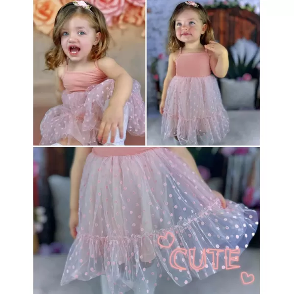 Arshiner Toddler Girls Tulle Dress Rainbow Tutu Birthday Party Princess Dresses Ruffle Hem Cami Dress Summer Outfit Size 2-6