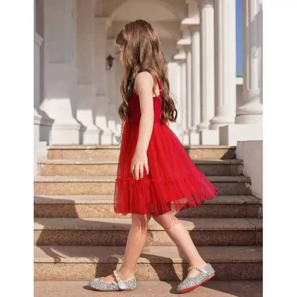 Arshiner Toddler Girls Tulle Dress Rainbow Tutu Birthday Party Princess Dresses Ruffle Hem Cami Dress Summer Outfit Size 2-6