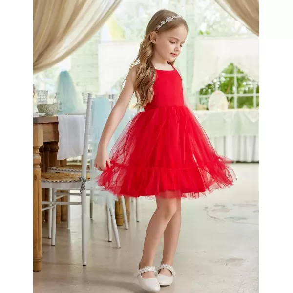 Arshiner Toddler Girls Tulle Dress Rainbow Tutu Birthday Party Princess Dresses Ruffle Hem Cami Dress Summer Outfit Size 2-6