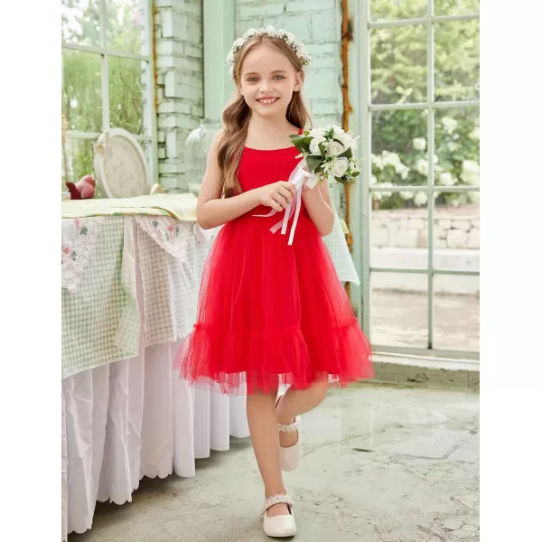 Arshiner Toddler Girls Tulle Dress Rainbow Tutu Birthday Party Princess Dresses Ruffle Hem Cami Dress Summer Outfit Size 2-6