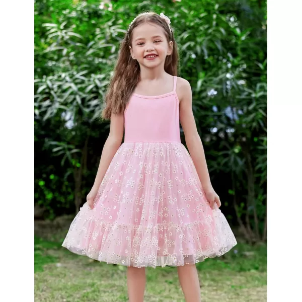 Arshiner Toddler Girls Tulle Dress Rainbow Tutu Birthday Party Princess Dresses Ruffle Hem Cami Dress Summer Outfit Size 2-6
