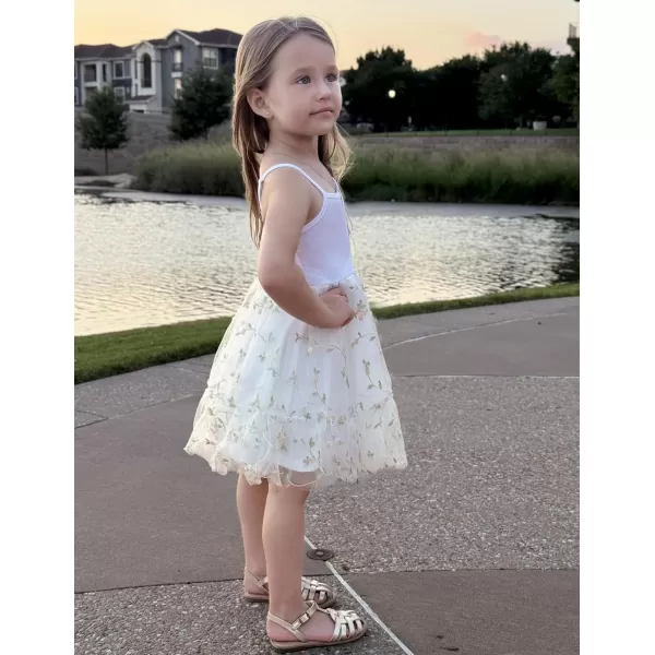 Arshiner Toddler Girls Tulle Dress Rainbow Tutu Birthday Party Princess Dresses Ruffle Hem Cami Dress Summer Outfit Size 2-6