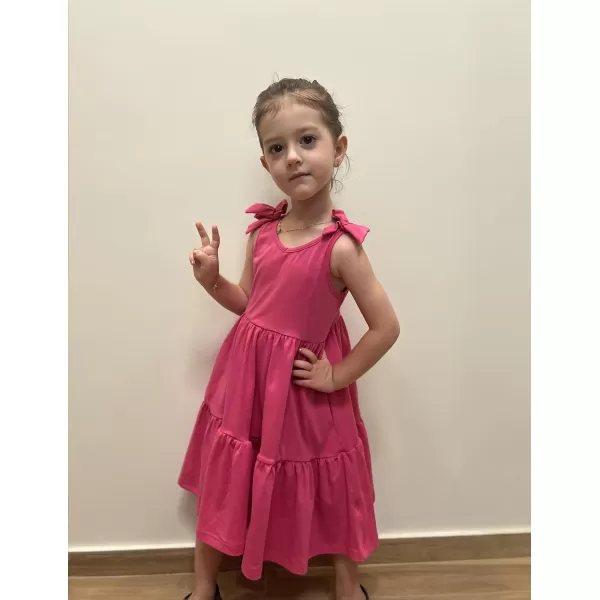 Arshiner Toddler Summer Dress Little Girls Casual Beach Party Bowknot Sling Sundress with Pocket