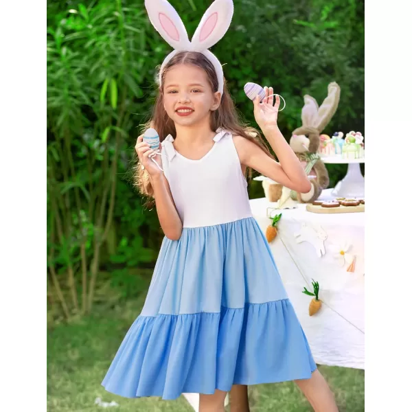 Arshiner Toddler Summer Dress Little Girls Casual Beach Party Bowknot Sling Sundress with Pocket