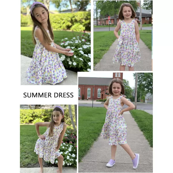 Arshiner Toddler Summer Dress Little Girls Casual Beach Party Bowknot Sling Sundress with Pocket