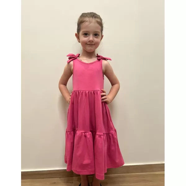 Arshiner Toddler Summer Dress Little Girls Casual Beach Party Bowknot Sling Sundress with Pocket