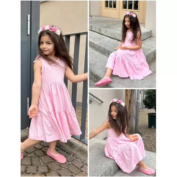 Arshiner Toddler Summer Dress Little Girls Casual Beach Party Bowknot Sling Sundress with Pocket