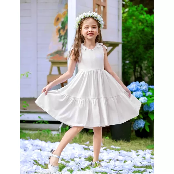 Arshiner Toddler Summer Dress Little Girls Casual Beach Party Bowknot Sling Sundress with Pocket