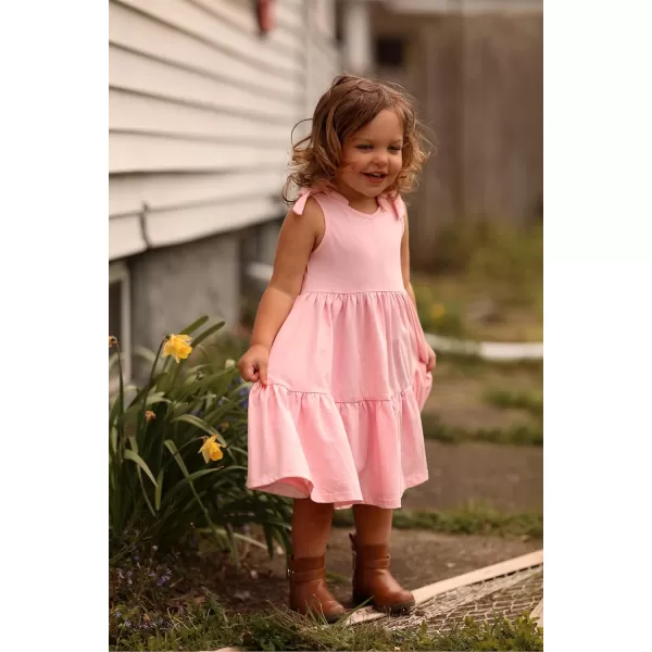 Arshiner Toddler Summer Dress Little Girls Casual Beach Party Bowknot Sling Sundress with Pocket