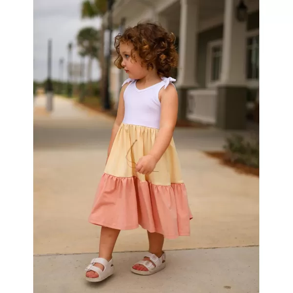 Arshiner Toddler Summer Dress Little Girls Casual Beach Party Bowknot Sling Sundress with Pocket