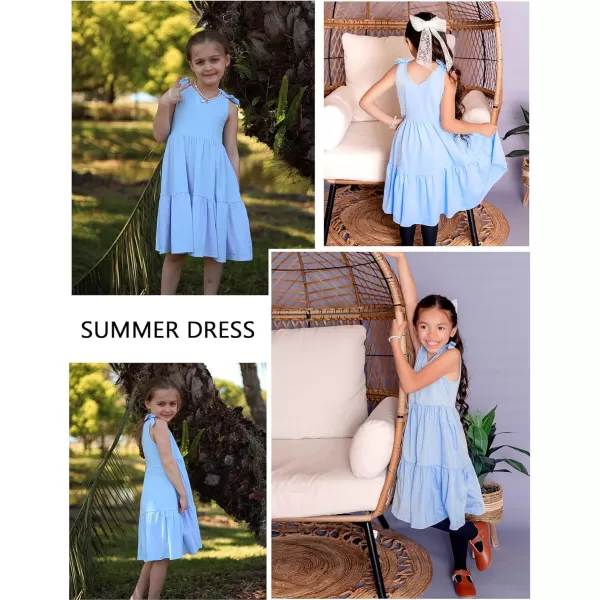 Arshiner Toddler Summer Dress Little Girls Casual Beach Party Bowknot Sling Sundress with Pocket