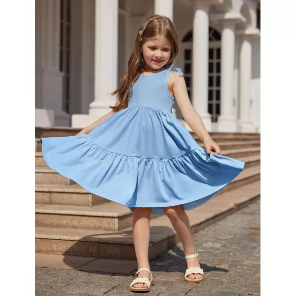 Arshiner Toddler Summer Dress Little Girls Casual Beach Party Bowknot Sling Sundress with Pocket