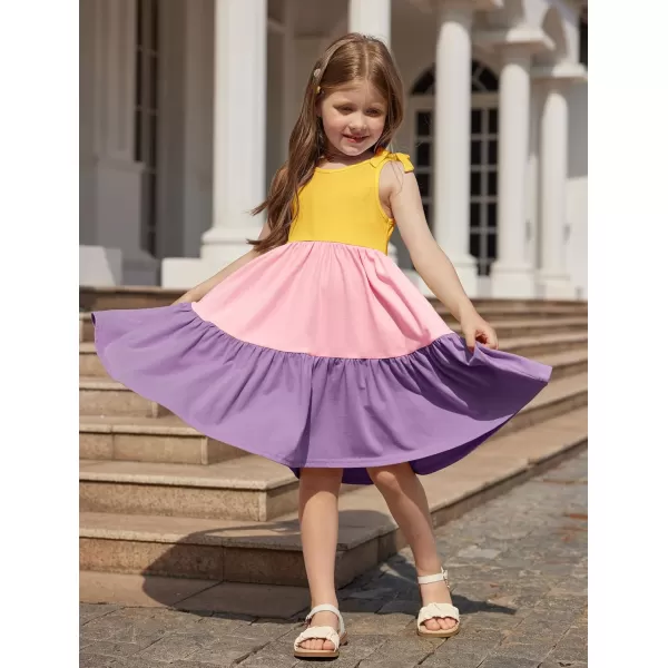 Arshiner Toddler Summer Dress Little Girls Casual Beach Party Bowknot Sling Sundress with Pocket