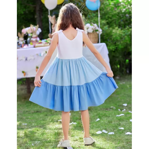 Arshiner Toddler Summer Dress Little Girls Casual Beach Party Bowknot Sling Sundress with Pocket
