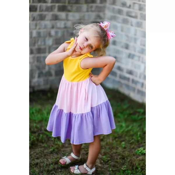 Arshiner Toddler Summer Dress Little Girls Casual Beach Party Bowknot Sling Sundress with Pocket
