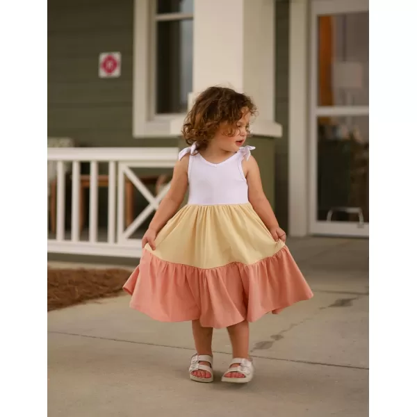 Arshiner Toddler Summer Dress Little Girls Casual Beach Party Bowknot Sling Sundress with Pocket