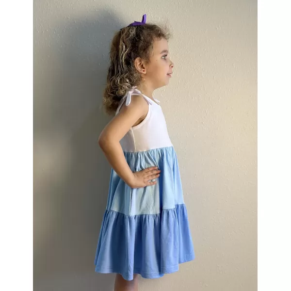Arshiner Toddler Summer Dress Little Girls Casual Beach Party Bowknot Sling Sundress with Pocket