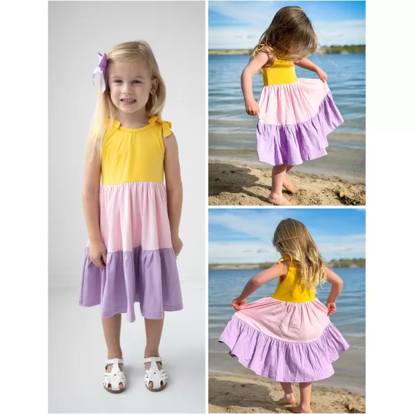 Arshiner Toddler Summer Dress Little Girls Casual Beach Party Bowknot Sling Sundress with Pocket