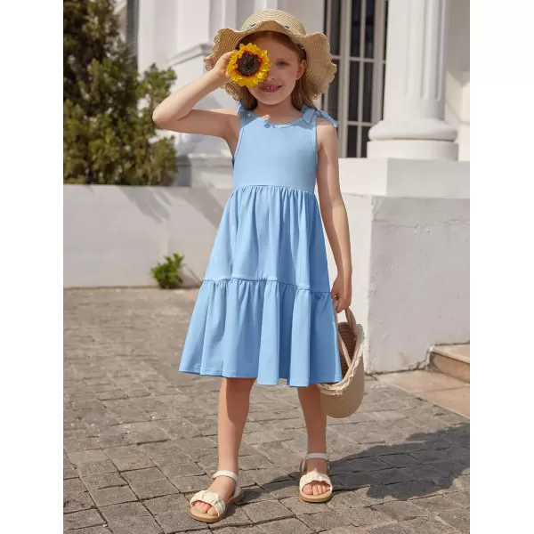 Arshiner Toddler Summer Dress Little Girls Casual Beach Party Bowknot Sling Sundress with Pocket
