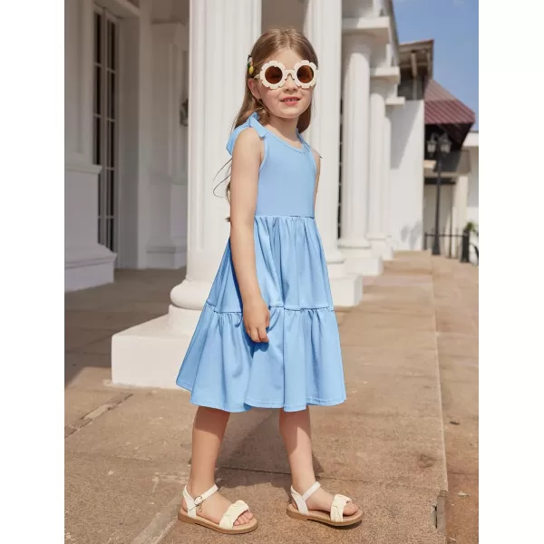 Arshiner Toddler Summer Dress Little Girls Casual Beach Party Bowknot Sling Sundress with Pocket
