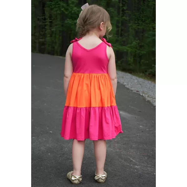 Arshiner Toddler Summer Dress Little Girls Casual Beach Party Bowknot Sling Sundress with Pocket