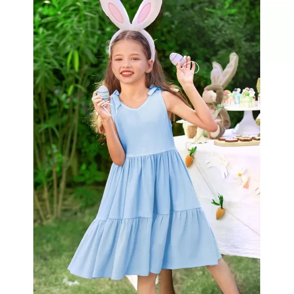 Arshiner Toddler Summer Dress Little Girls Casual Beach Party Bowknot Sling Sundress with Pocket