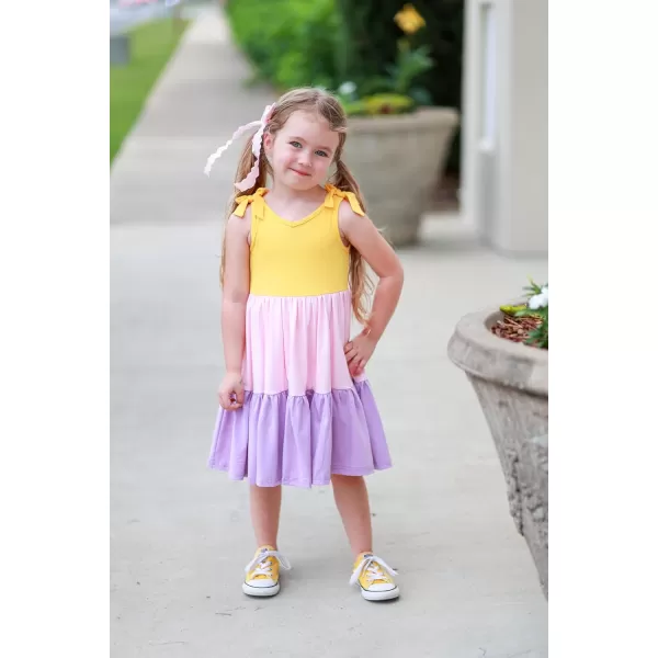 Arshiner Toddler Summer Dress Little Girls Casual Beach Party Bowknot Sling Sundress with Pocket