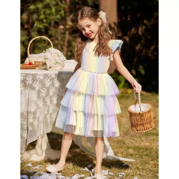 Arshiner Toddler Tutu Dress Girls Fluffy Tiered Summer Dresses Cute Party Tulle Sundress for Kids 2-7Y