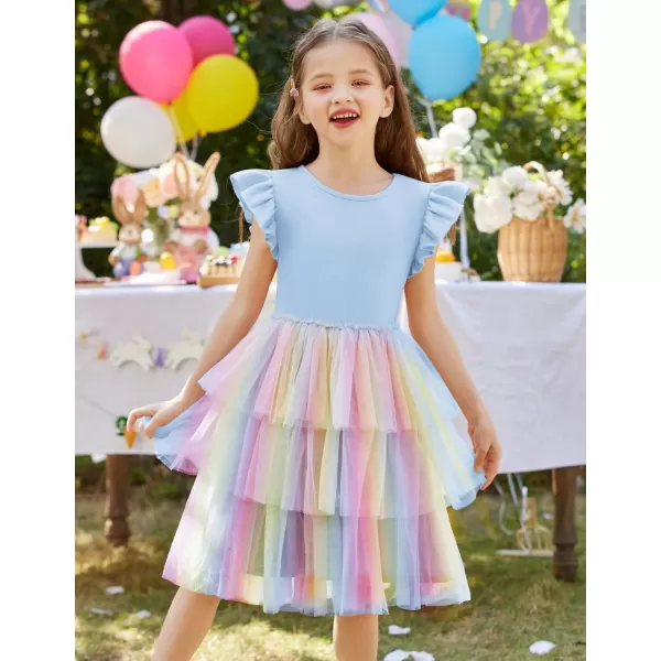 Arshiner Toddler Tutu Dress Girls Fluffy Tiered Summer Dresses Cute Party Tulle Sundress for Kids 2-7Y