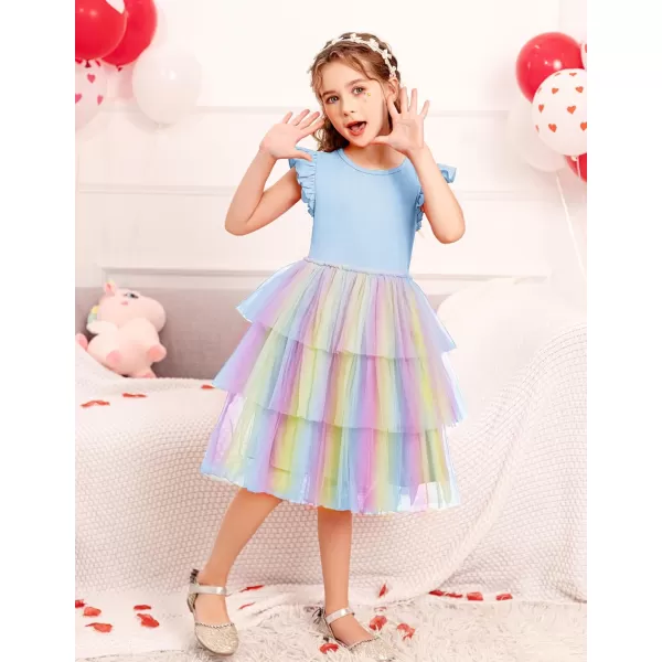 Arshiner Toddler Tutu Dress Girls Fluffy Tiered Summer Dresses Cute Party Tulle Sundress for Kids 2-7Y