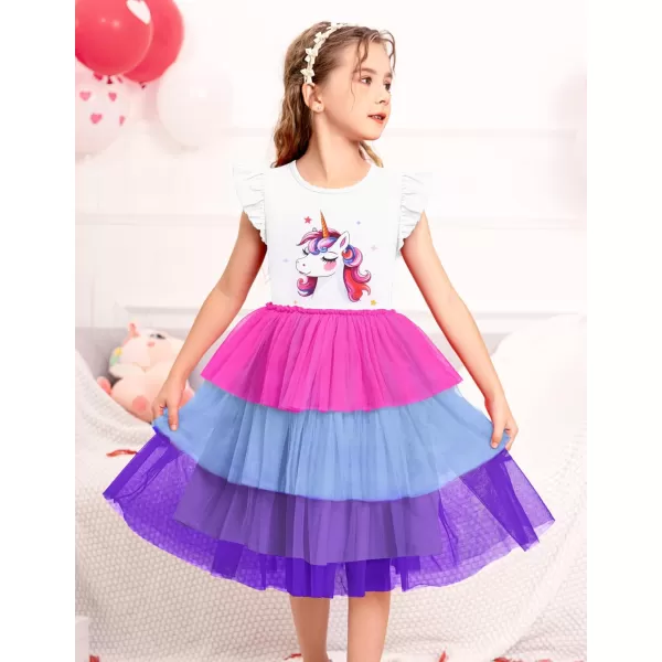 Arshiner Toddler Tutu Dress Girls Fluffy Tiered Summer Dresses Cute Party Tulle Sundress for Kids 2-7Y
