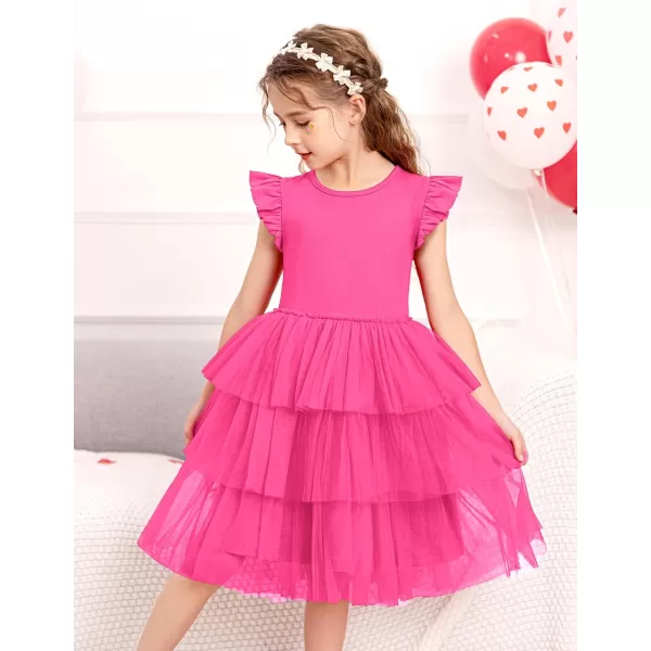 Arshiner Toddler Tutu Dress Girls Fluffy Tiered Summer Dresses Cute Party Tulle Sundress for Kids 2-7Y