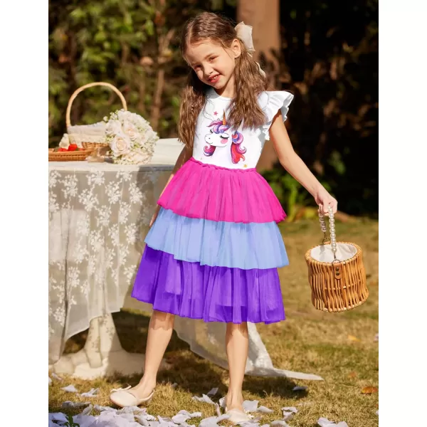 Arshiner Toddler Tutu Dress Girls Fluffy Tiered Summer Dresses Cute Party Tulle Sundress for Kids 2-7Y