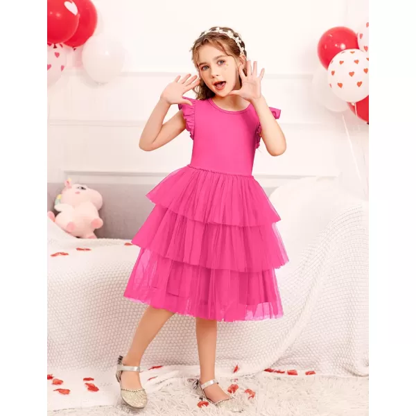 Arshiner Toddler Tutu Dress Girls Fluffy Tiered Summer Dresses Cute Party Tulle Sundress for Kids 2-7Y