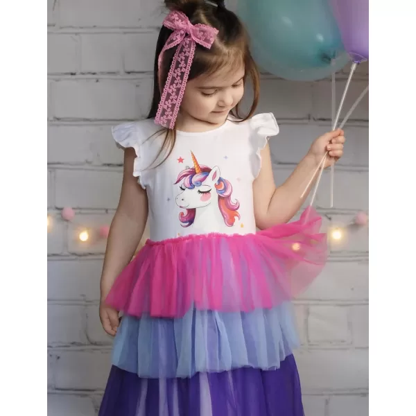 Arshiner Toddler Tutu Dress Girls Fluffy Tiered Summer Dresses Cute Party Tulle Sundress for Kids 2-7Y