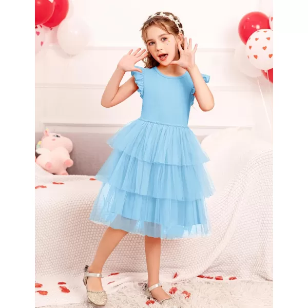 Arshiner Toddler Tutu Dress Girls Fluffy Tiered Summer Dresses Cute Party Tulle Sundress for Kids 2-7Y