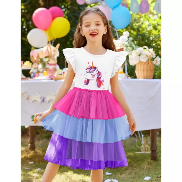 Arshiner Toddler Tutu Dress Girls Fluffy Tiered Summer Dresses Cute Party Tulle Sundress for Kids 2-7Y