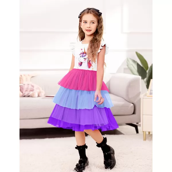 Arshiner Toddler Tutu Dress Girls Fluffy Tiered Summer Dresses Cute Party Tulle Sundress for Kids 2-7Y
