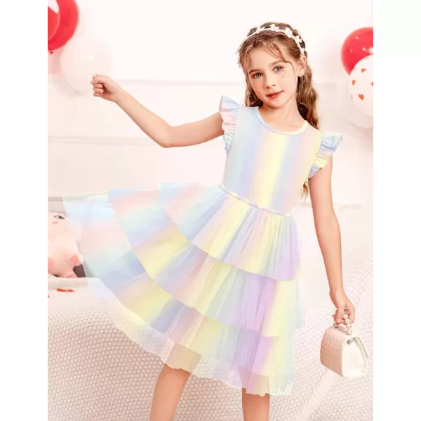 Arshiner Toddler Tutu Dress Girls Fluffy Tiered Summer Dresses Cute Party Tulle Sundress for Kids 2-7Y