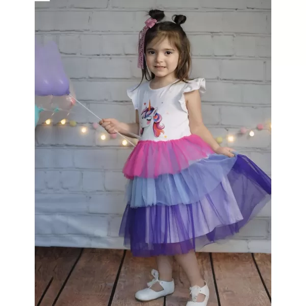 Arshiner Toddler Tutu Dress Girls Fluffy Tiered Summer Dresses Cute Party Tulle Sundress for Kids 2-7Y