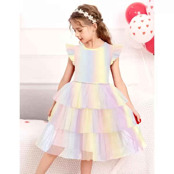 Arshiner Toddler Tutu Dress Girls Fluffy Tiered Summer Dresses Cute Party Tulle Sundress for Kids 2-7Y