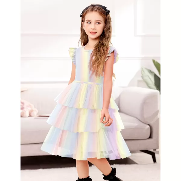 Arshiner Toddler Tutu Dress Girls Fluffy Tiered Summer Dresses Cute Party Tulle Sundress for Kids 2-7Y