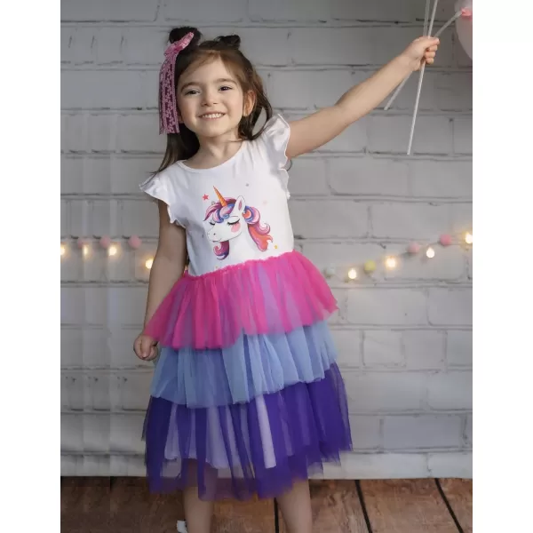Arshiner Toddler Tutu Dress Girls Fluffy Tiered Summer Dresses Cute Party Tulle Sundress for Kids 2-7Y