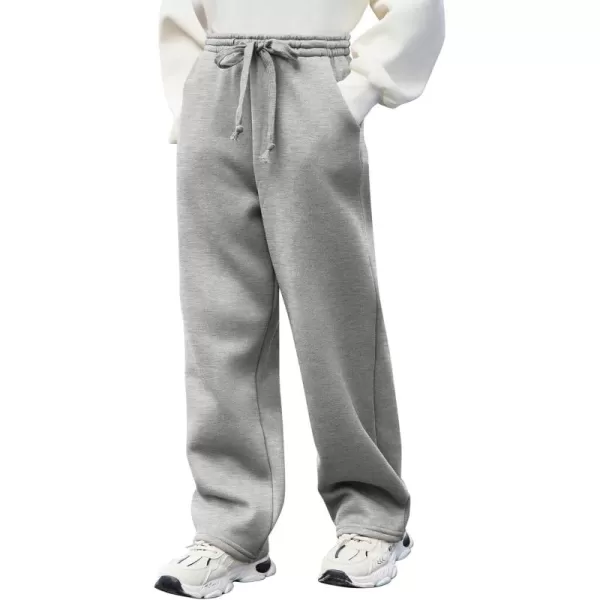 Arshiner Boys Casual Pants Fleece Sweatpants Lightweight Open Bottom Lounge Pants Drawstring Jogger Pants with Pockets