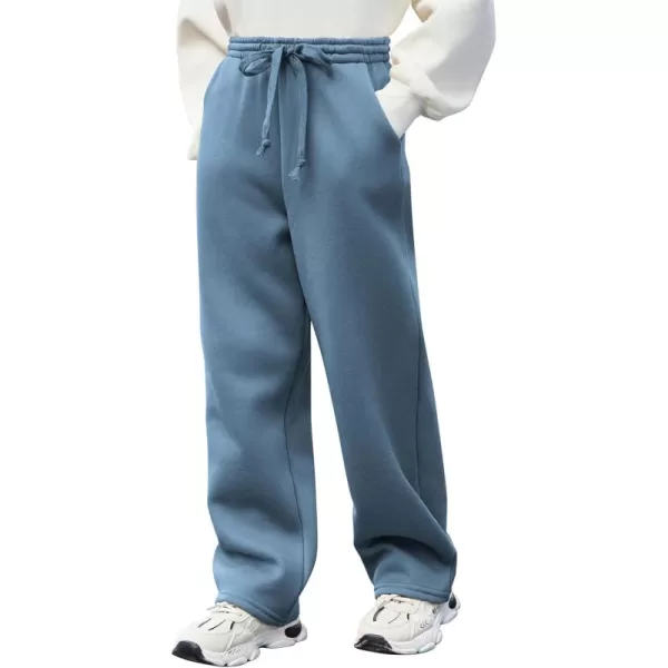 Arshiner Boys Casual Pants Fleece Sweatpants Lightweight Open Bottom Lounge Pants Drawstring Jogger Pants with Pockets