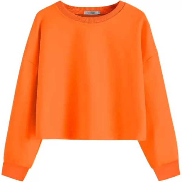 Arshiner Girls Crop Tops Kids Long Sleeve Pullover Sweatshirts for 5-14 Years
