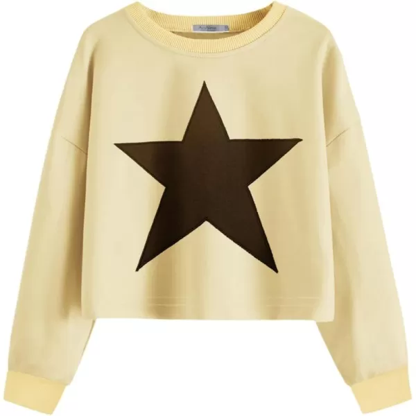 Arshiner Girls Crop Tops Kids Long Sleeve Pullover Sweatshirts for 5-14 Years