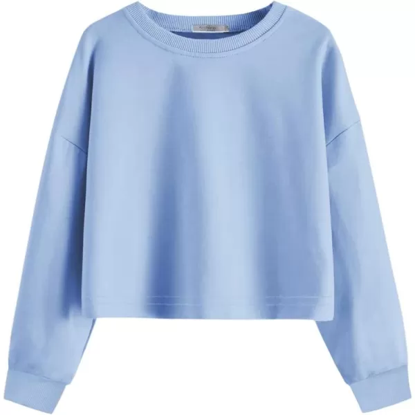 Arshiner Girls Crop Tops Kids Long Sleeve Pullover Sweatshirts for 5-14 Years