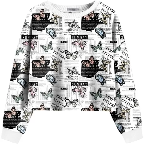 Arshiner Girls Crop Tops Kids Long Sleeve Pullover Sweatshirts for 5-14 Years